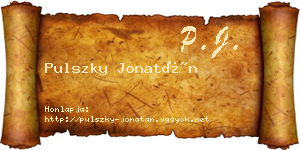 Pulszky Jonatán névjegykártya
